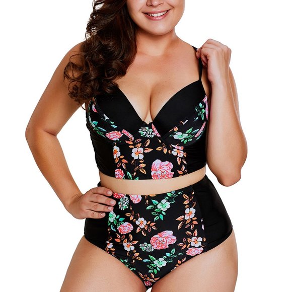 Maison du Soleil Other - Plus-Sized Push Up Floral Bikini